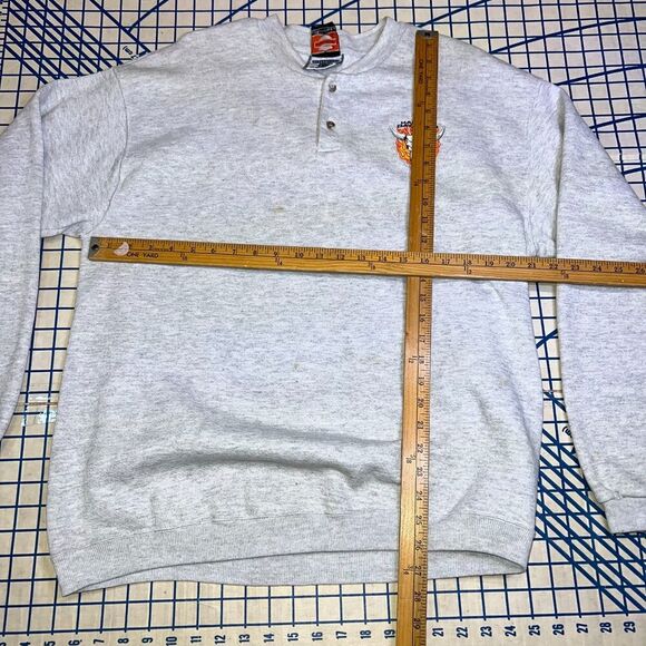 Harley Davidson 1/4 Button Sweatshirt Size Large Gray Long Sleeve Pullover - Picture 7 of 9